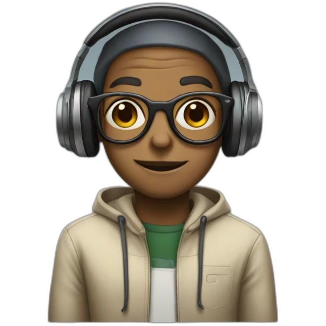 et with glasses and headphones emoji