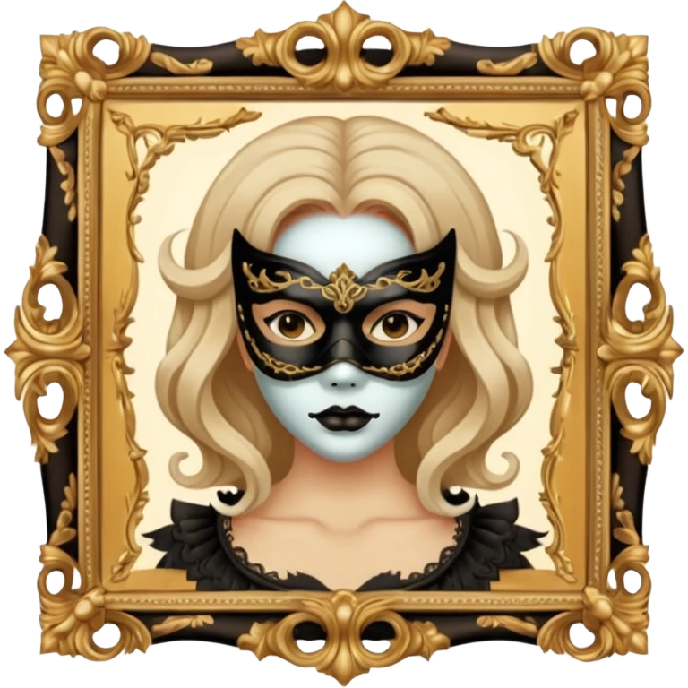 Killer on mask on fancy mirror behind woman emoji