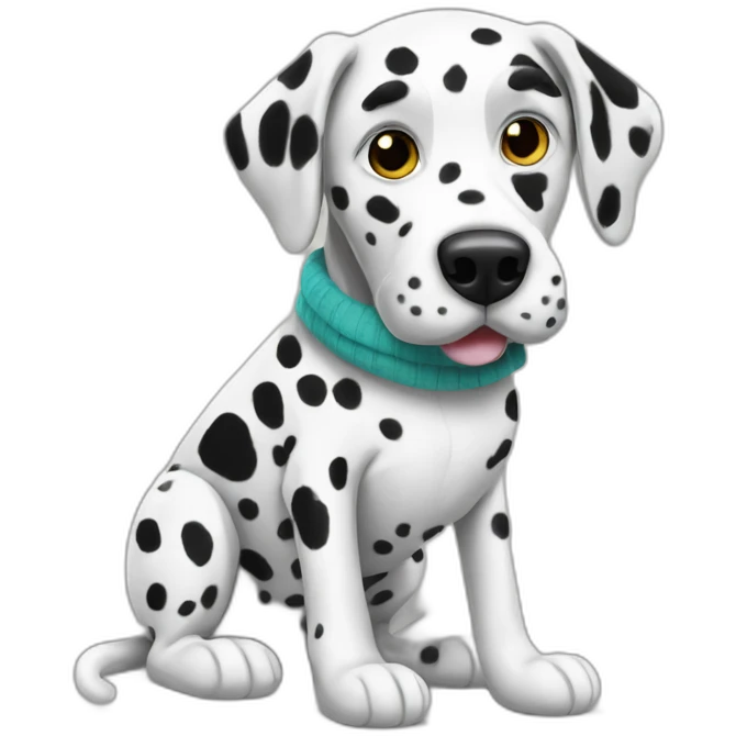 Dalmatian with a sock emoji