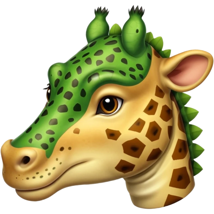 An animal that has a mix of a giraffe, hippopotamus, crocodile and a jaguar  emoji