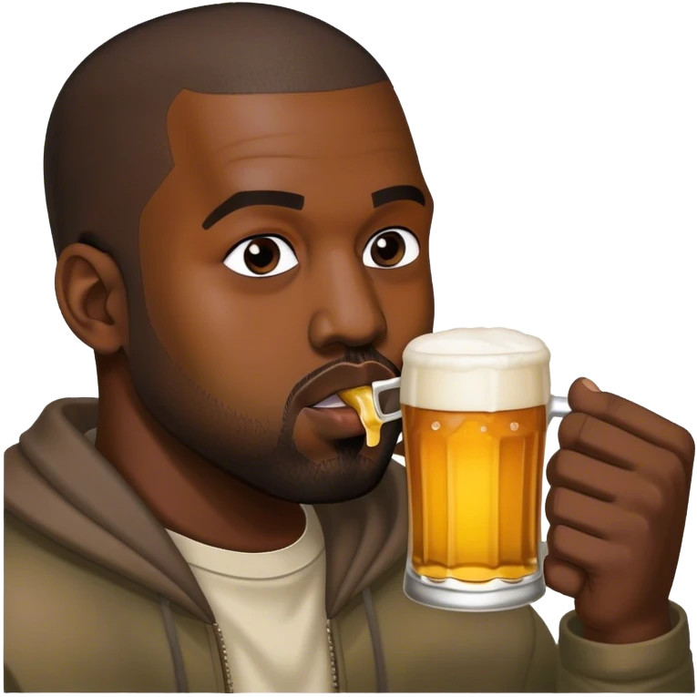 Kanye west drinking beer  emoji