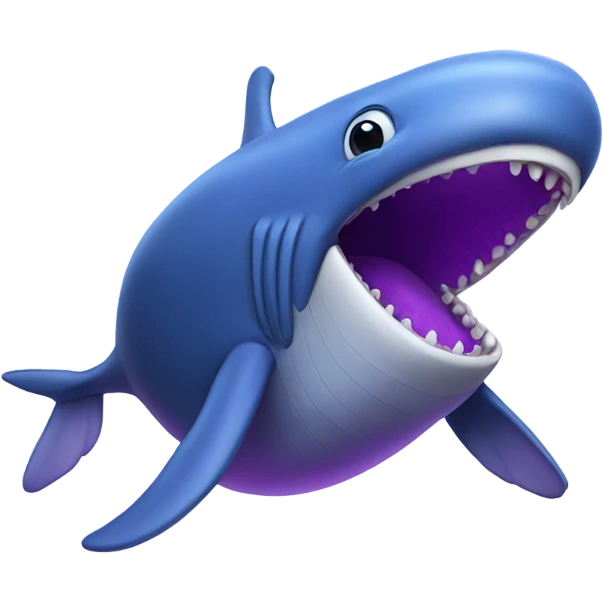 Blue whale purple, open mouth emoji