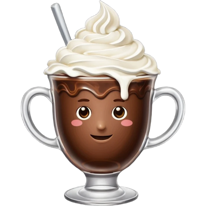 iced chocolate in fancy cup emoji