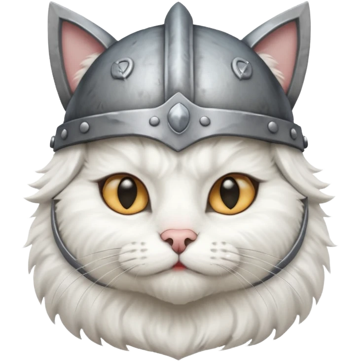 viking white cat emoji