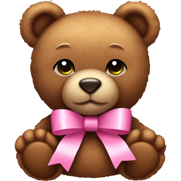 Teddy bear with pink bows  emoji