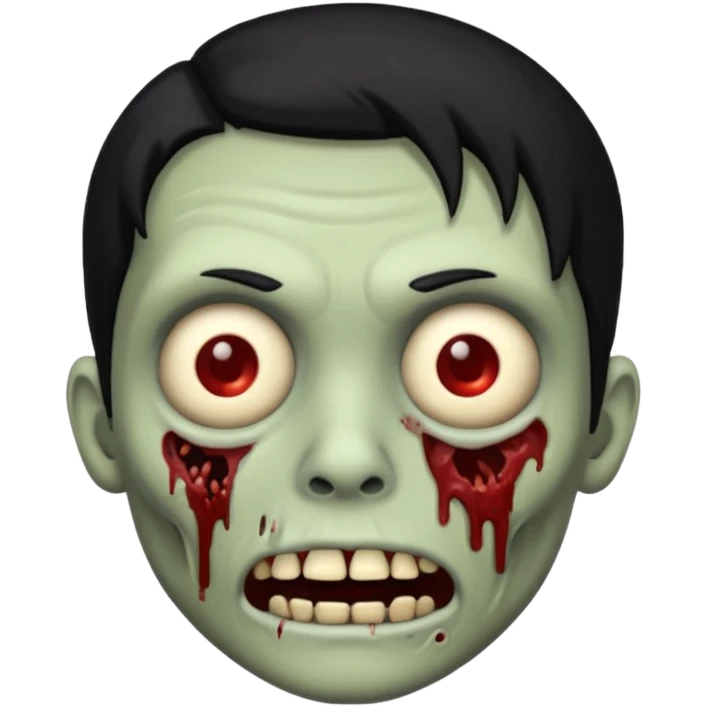 zombie emoji with black hair emoji