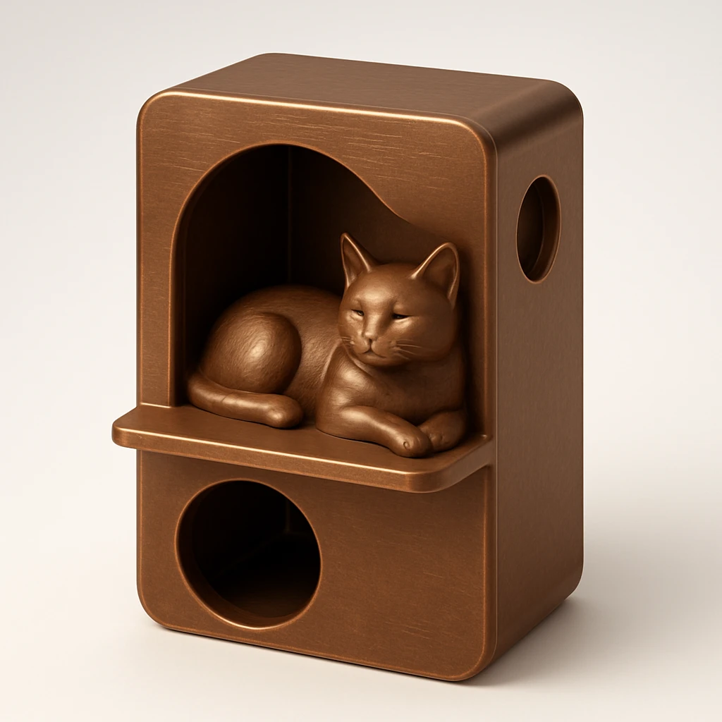 cats relaxing in a vertical playhouse emoji