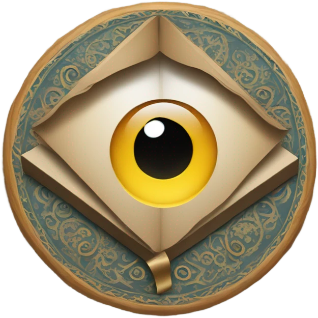 book with eye in middle and patterns emoji