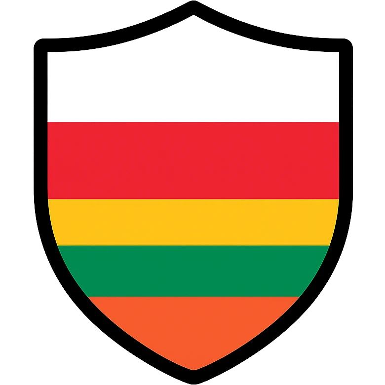 creative combined design blending elements of the Polish and Lithuanian flags emoji