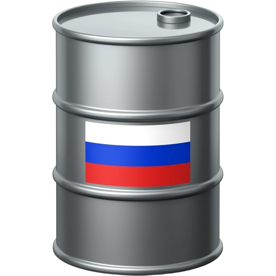 a barrel of oil with a Russian flag on the side emoji