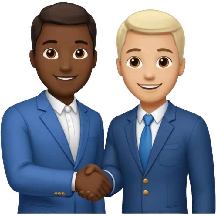 two men shaking hands, one with darker skin and one with lighter skin emoji