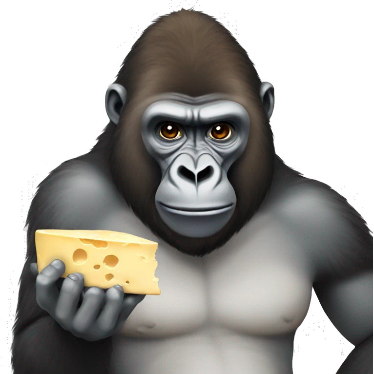 Gorilla eating cheese emoji