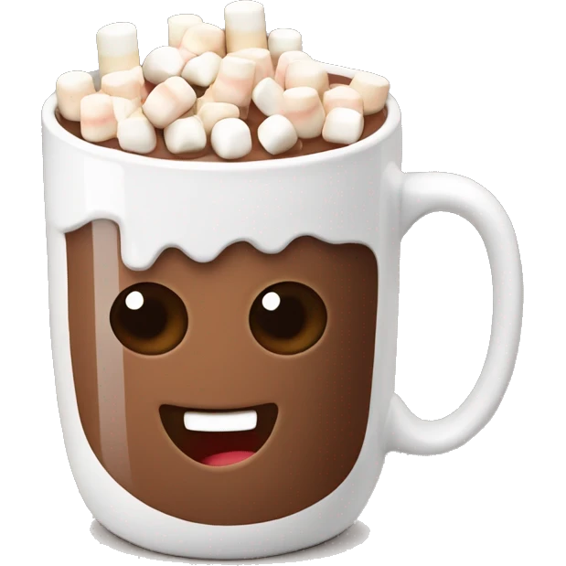Hot chocolate mug with marshmallows on top emoji