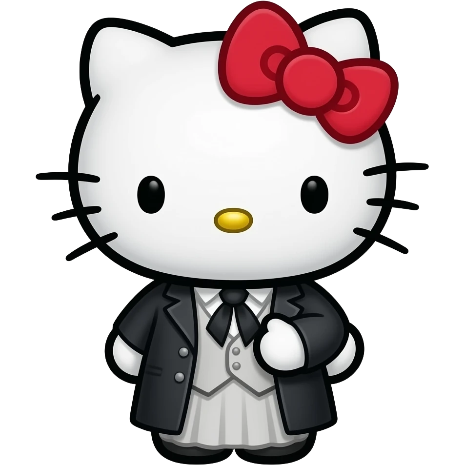 hello kitty disfrazada de Anna Karenina emoji