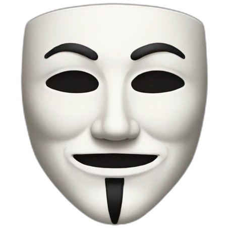 men wearing anonymous mask emoji