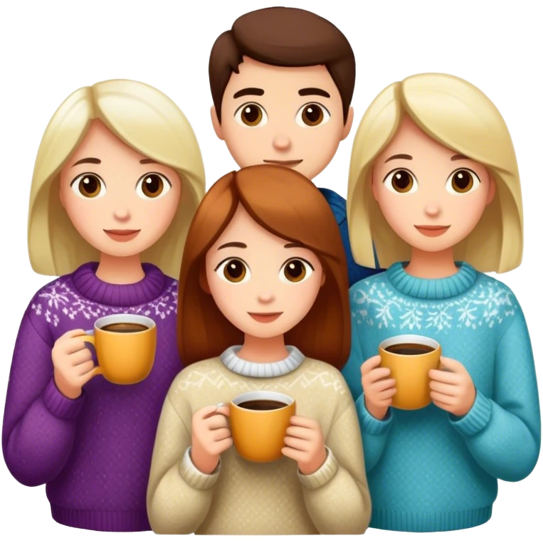 family drinking coffee emoji