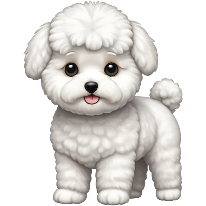 a full body of cute bichon frise emoji