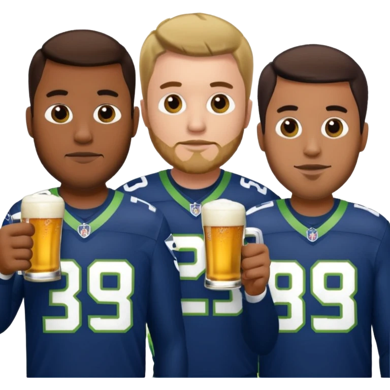 Seahawks drinking 3 men emoji