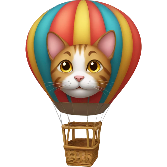 Cat in a hot air balloon emoji