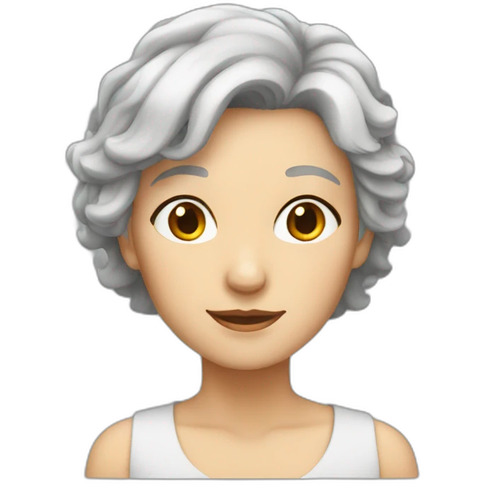 white women grey hair old emoji