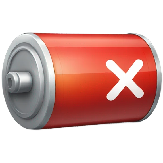 Red battery  emoji