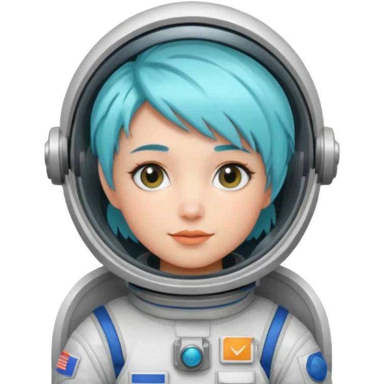 Female astronaut with short aqua hair emoji