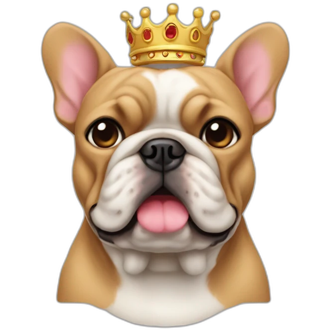 Bouledogue avec une couronne emoji