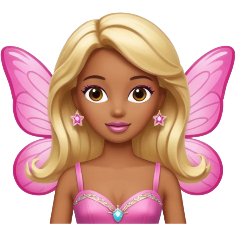 brown skin blonde barbie fairy  emoji