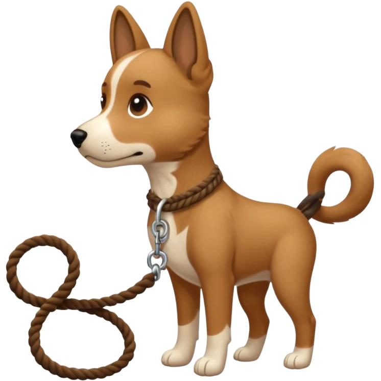 Dog on a leash rope emoji