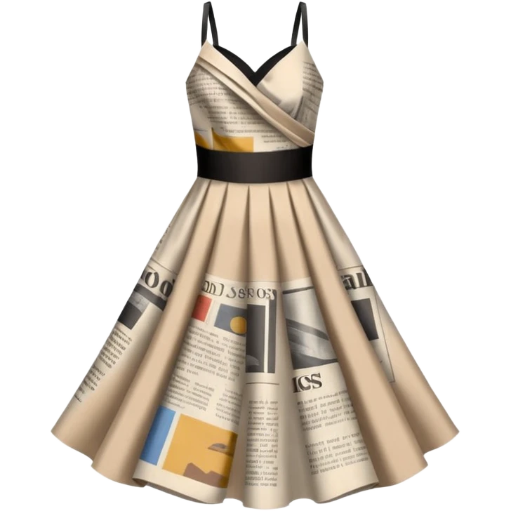 newspaper-print silk dress emoji