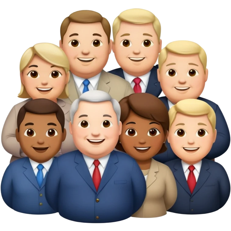 group of overweight politicians standing together emoji