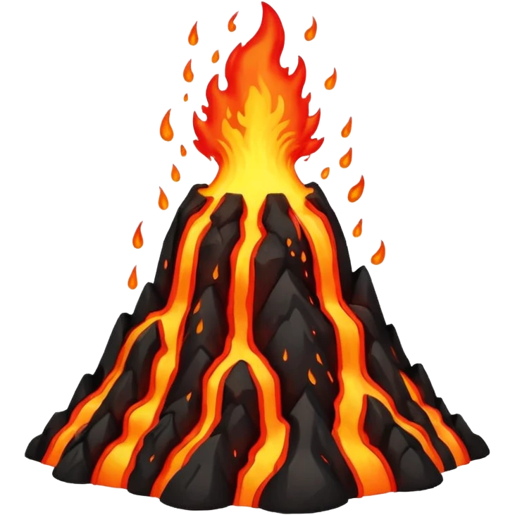 Lava flowing from a volcano   emoji