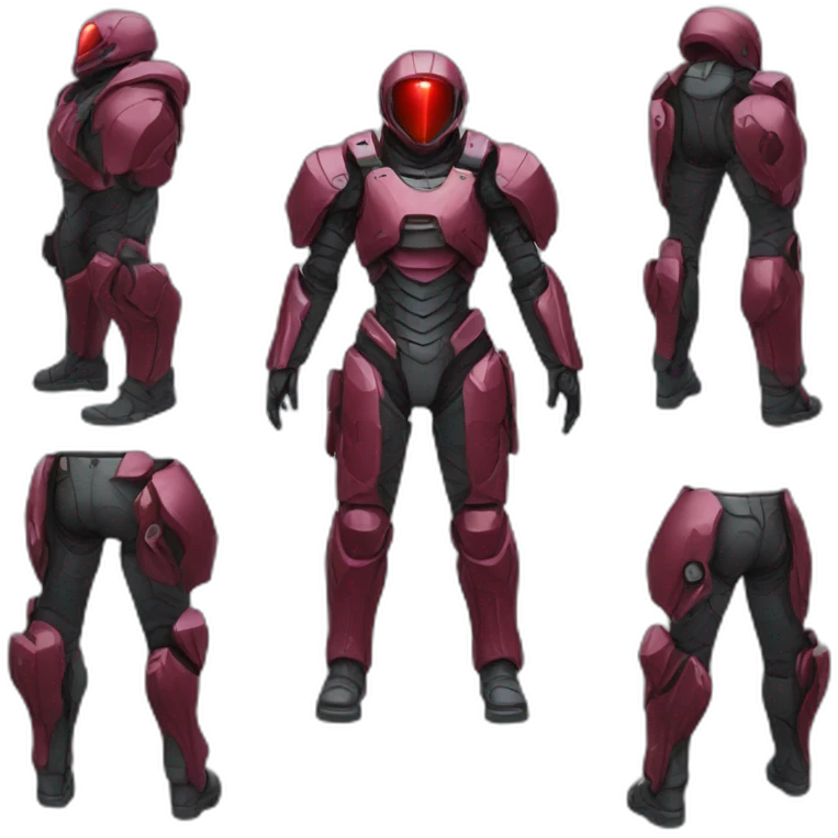 futuristic Autonomous Combat armored colored crimson pants emoji