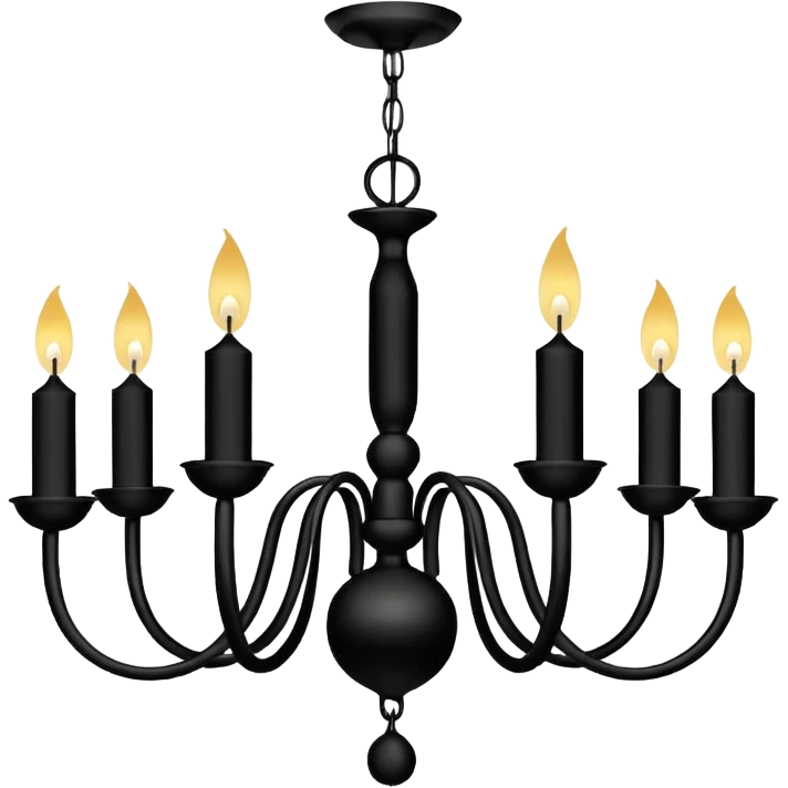 Simple minimalistic black Ceiling chandelier with white candles emoji