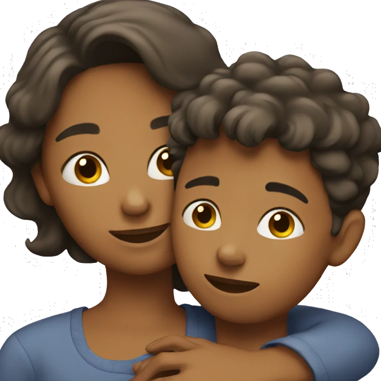 Mother and son hugging emoji