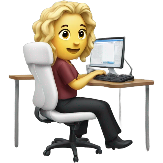 Christie working on the computer  emoji