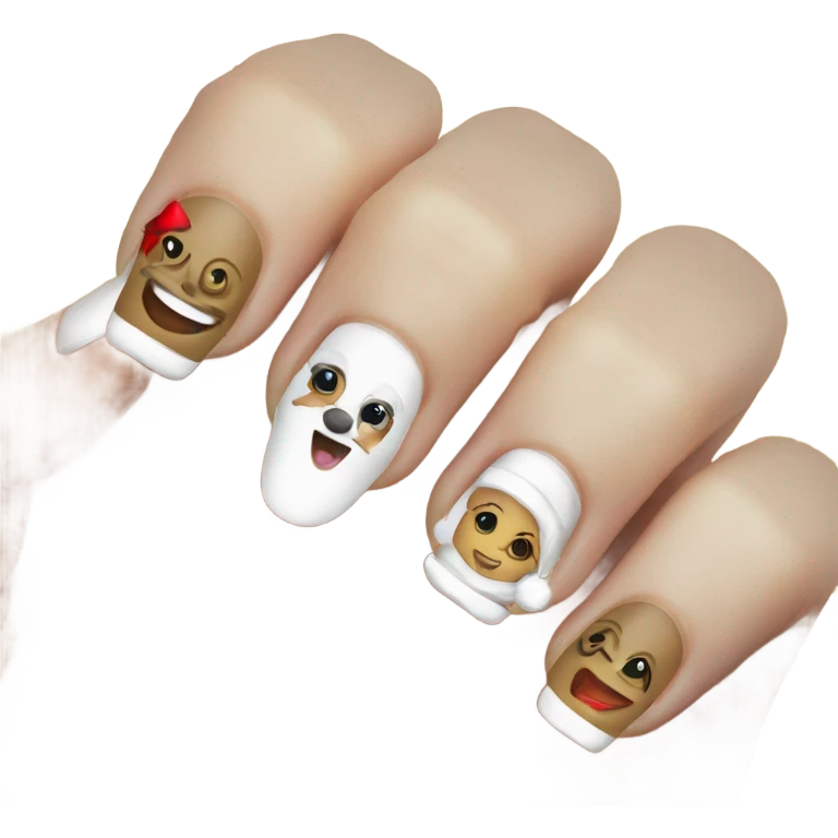 Xmas nails emoji