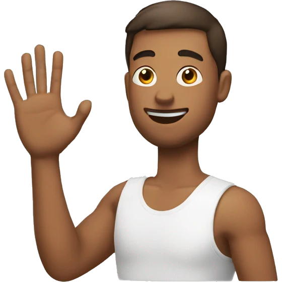guy stretches his hand emoji