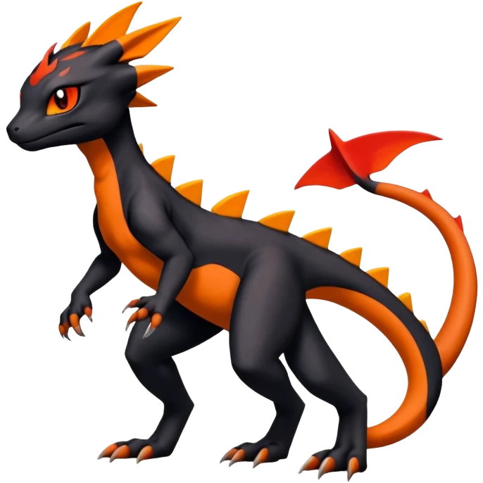 Salandit-Umbreon-Guilmon-Charmeleon-Fakémon-hybrid-creature (full body)  emoji
