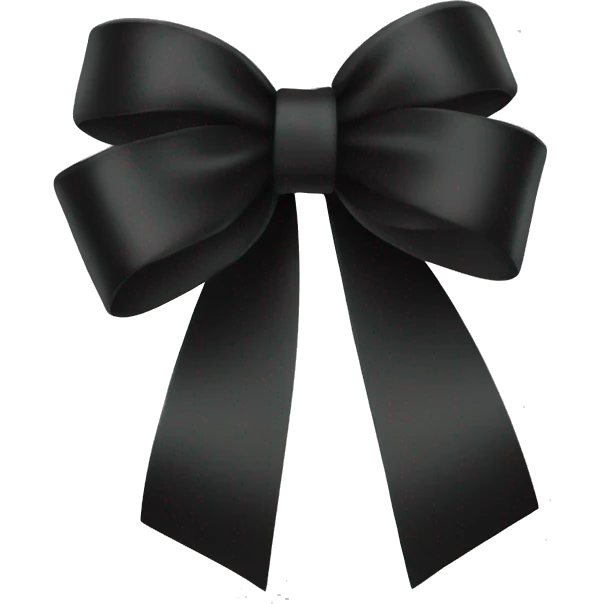 Thin ribbon black color bow emoji