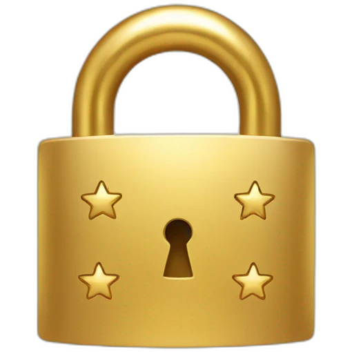 golden lock with stars in the background emoji