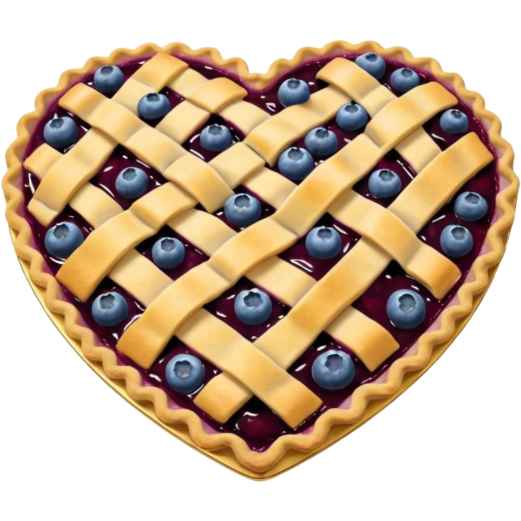 realistic bluebery pie heart shape emoji