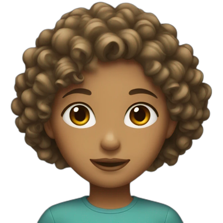 Girl with curly hair  emoji