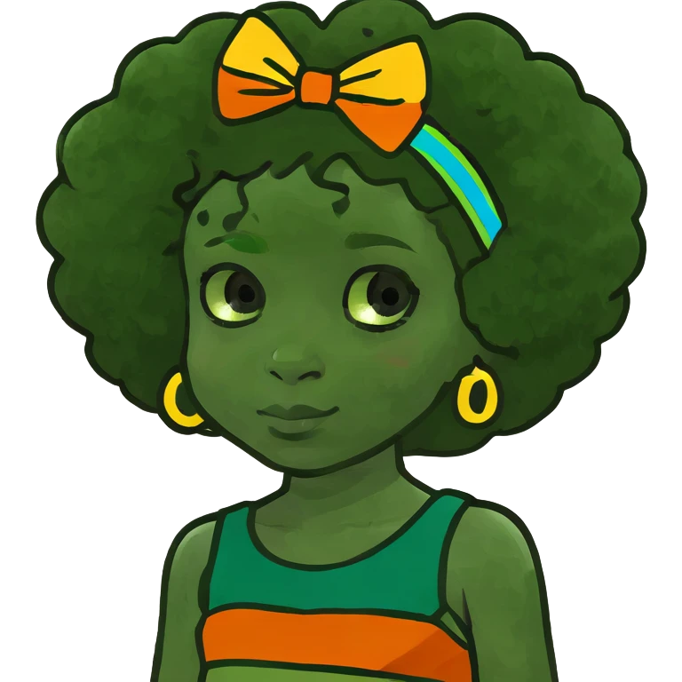 Black little girl with afro hair  emoji