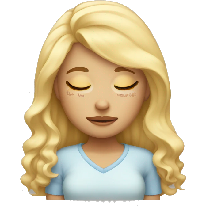 Blonde girl fell asleep  emoji