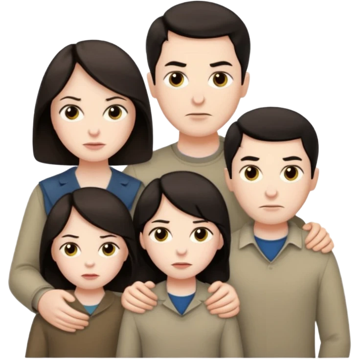 семья со строгими лицами  emoji