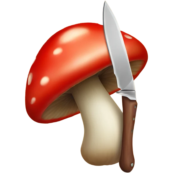 Red mushroom with knife  emoji