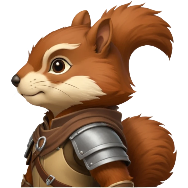 A squirrel warrior, redwall inspired, side profile emoji