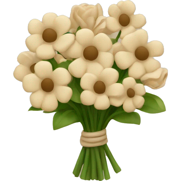 Beige flower Bouquet  emoji
