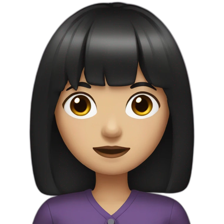 girl with bangs and long black hair emoji